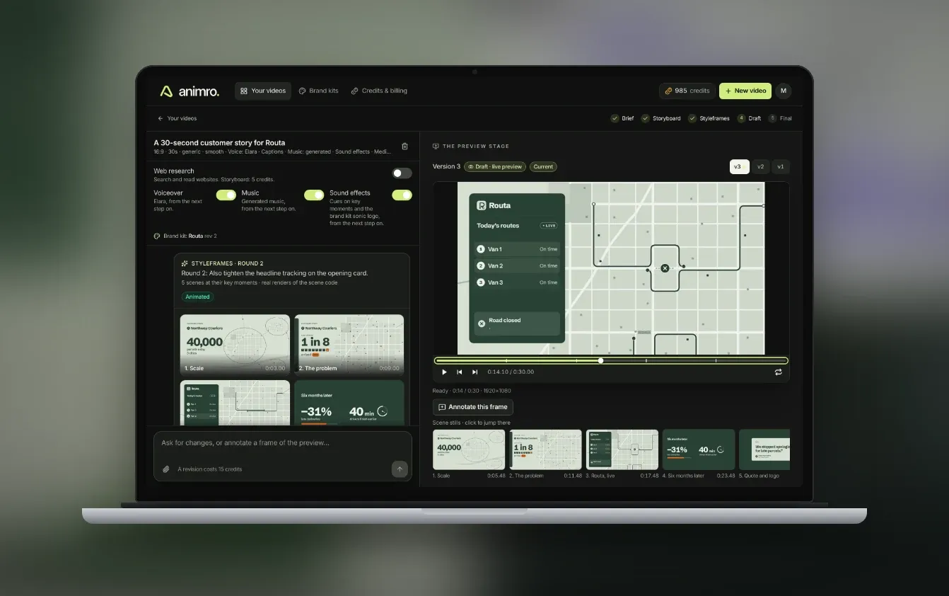 Animro: Turn a brief into an animated video