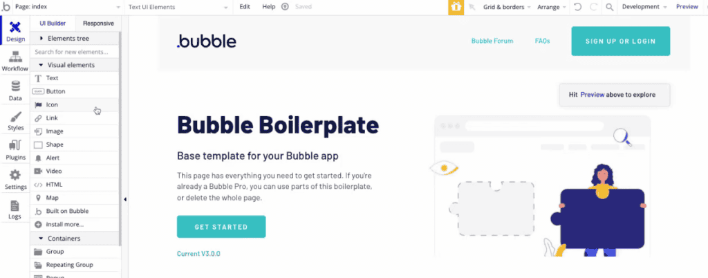 Bubble.io - all in one no-code development platform